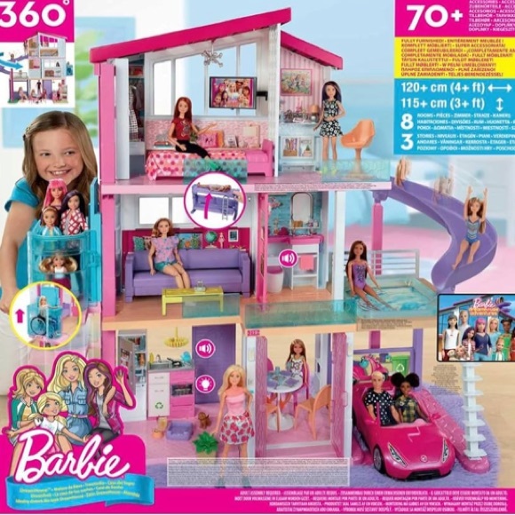 Barbie Dream House With Barbie House Furniture Walmart Barbie